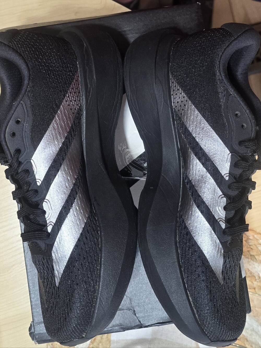 Adsize 7 Adizero Pacer KZ8979 Core Black Iron Metallic Women's - Picture 8 of 11